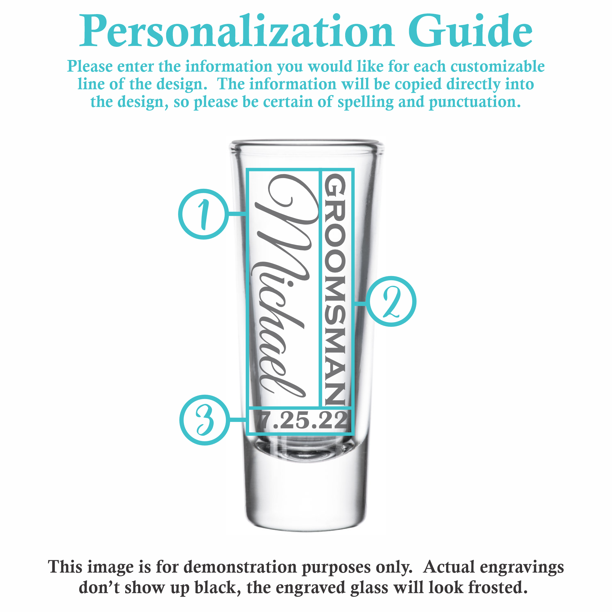 Vertical | Personalized 2oz Tall Shot Glass